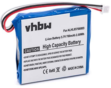 vhbw Akku kompatibel mit Tomtom 4EV42, 4EV52 GPS Navigation Navi (700 mAh, 3,7 V, Li-Ion)