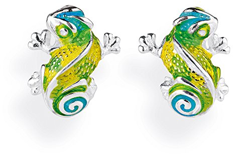 Heartbreaker Luxus Chamäleon Ohrstecker aus der Kollektion Chamäleon in Echtsilber/Ohrringe Silber 925 Sterling nickelfrei/Elegante Design Ohrringe für Damen/LD CH 21