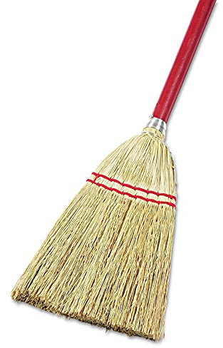 Boardwalk 951TEA Lobby/Toy Broom, Corn Fiber Bristles, 39-Inch Overall, Wood Handle, Red/Yellow