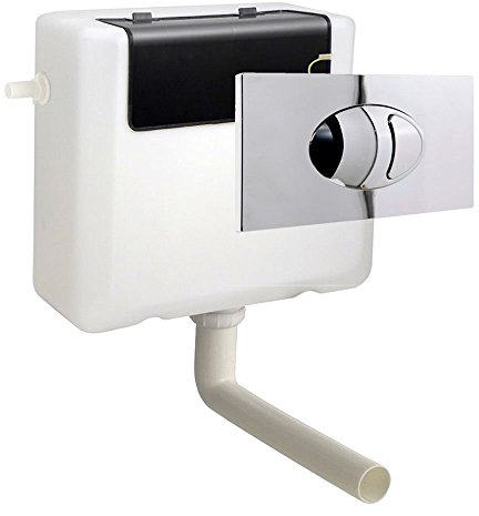 The Home Store | Front & Top Access Concealed Toilet Cistern & Large Plate Push Button Chrome