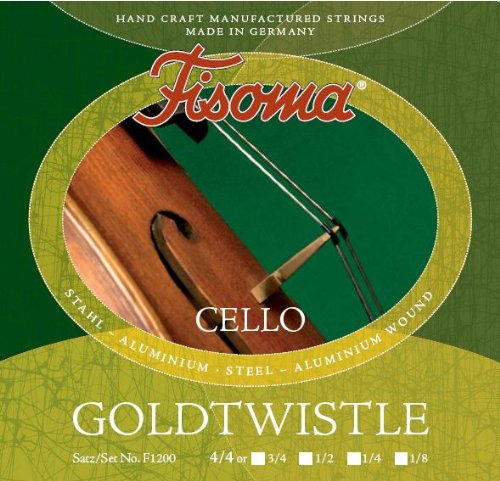 FISOMA Goldtwistle Saiten für Cello 1/2 Satz -- die robuste Schülersaite, stimmstabil mit leichter Ansprache - Made in Germany