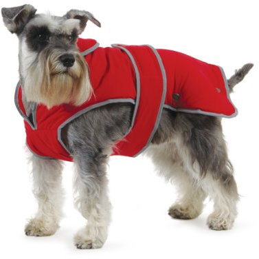Ancol Muddy Paws All Weather Stormguard Dog Puppy Coat Poppy Red - Waterproof Pet Jacket with Fleece Lining & Chest Protector - Elasticated Neck & Leg Straps - 60 cm Length up to 86 cm Girth - XL