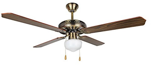 Orbegozo CL 06132 M Ventilador de techo con luz, 4 palas reversibles, diámetro 132 cm, 3 velocidades y 60 W de potencia, Madera