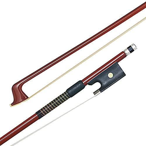 P & H Bows Fibreglass Violin Bow 1/4, Lightweight Durable Bow Made with Natural White Horsehair, Great for Violin Students, Beginners and Teachers, (1526F)