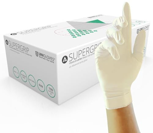 Unigloves Supergrip Hohe Qualität – Latex Untersuchungshandschuhe – Größe Klein