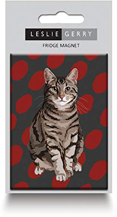 Tabby Cat Fridge Magnet by Leslie Gerry