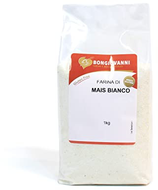 BONGIOVANNI FARINE e BONTA' NATURALI Farina di Mais Bianco, Macinazione da Mais Bianco Ibrido - Formato da 1 kg, 1030G