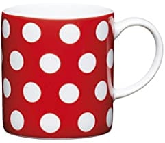 KitchenCraft 80ml Porcelain Red Polka Dot Espresso Cup