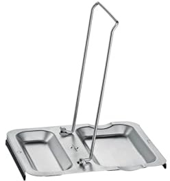 KÜCHENPROFI Deckel- und Löffelablage KOMPAKT, Edelstahl, 19 × 16 cm | Topfdeckelhalter, klappbar und abnehmbar, Standfüße mit Silikonüberzug, platzsparend, rostfreier Edelstahl, Höhe 20 cm