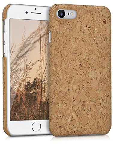 kwmobile Schutzhülle kompatibel mit Apple iPhone SE (2022) / iPhone SE (2020) / iPhone 8 / iPhone 7 - Hülle Kork - Handyhülle - Handy Case Cover Hellbraun