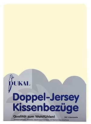 Dukal | Kissenbezug 40 x 40 cm | aus hochwertigem DOPPEL-Jersey | 100% Baumwolle | Farbe: Creme
