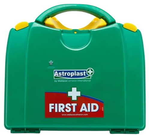 Astroplast Green Box 1-50 Person First Aid Kit - Includes All Office & Home Essentials, Perfect Holiday, Car or Workplace First Aid Kit with Carry Handle - Wall Mountable, Refillable & Fully Compliant