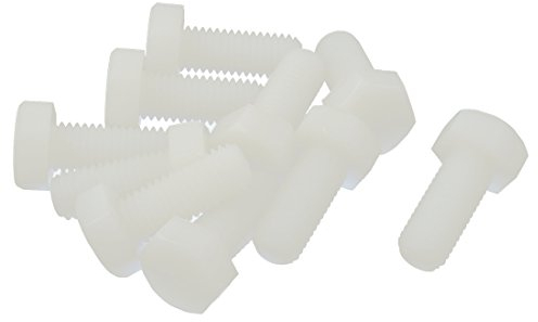 sourcing map 10 Stück Sechskant M10 x 25mm Nylon Plastik Schraube Gewinde de