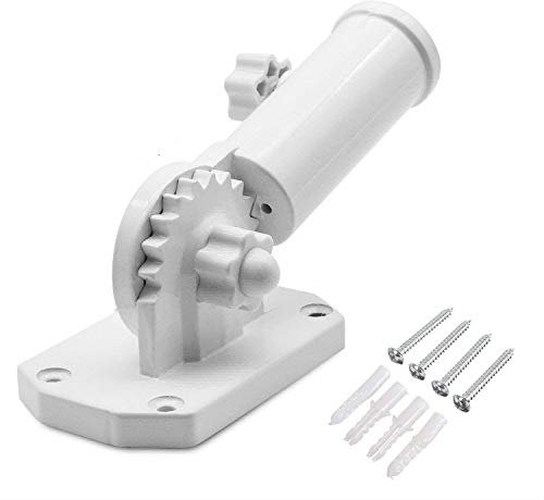 Sports Flags Pennants Company Support de mât de drapeau réglable en aluminium blanc