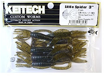 Keitech LS3101 Little Spider Green Pumpkin Pp, 7,6 cm