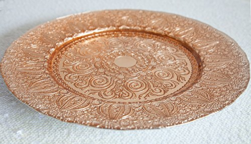Vintage Rose Gold Kupfer Glas Platzteller – Hochzeit Veranstaltungen Decor – Geschirr tafelaufsätze Abendessen Einstellung