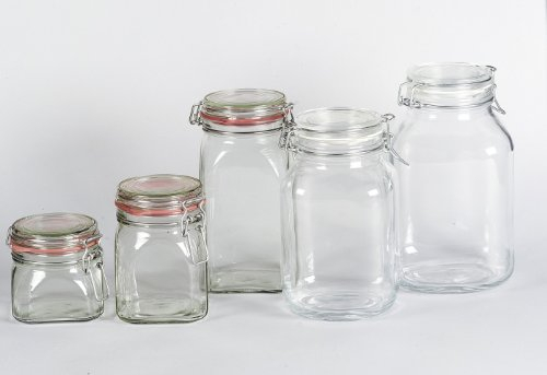 Drahtbügelglas quadratisch 3040ml Glas Vorratsdose Rumtopf Vorratsglas