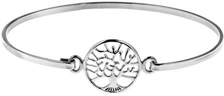 Bracciale rigido in argento Sterling 925 con albero della vita mistico, 7 inches, Metallo