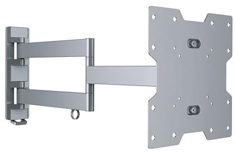 Intec brackets -Silver Extra Long Reach (610mm) Slim Fitting Swivel & Tilt TV Wall Mount Bracket for 28-48 Screens (MAX VESA 200x200). Strong 35kg Weight Rating and tested to 105kg
