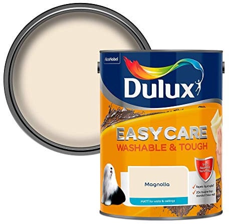 Dulux Easycare Washable & Tough Matt Emulsion Paint For Walls And Ceilings - Magnolia 5 Litres