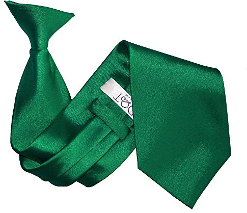 DQT Mens Plain Satin Clip-On Tie - Pre-Tied Necktie for Wedding, Business, Uniform, Security & Formal