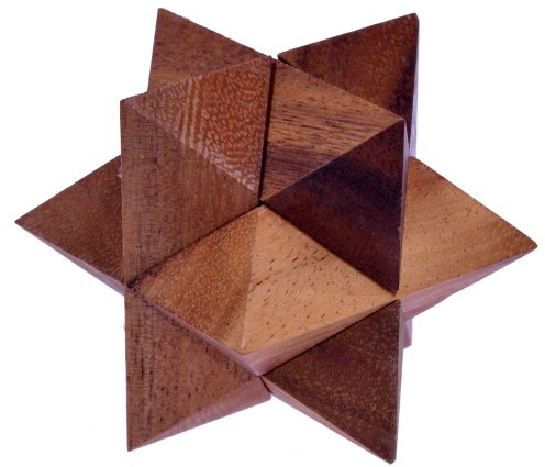 Stern Gr. L - Star - 3D Puzzle - Denkspiel - Knobelspiel - Geduldspiel - Logikspiel aus Holz