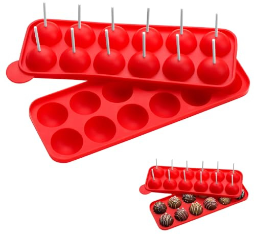 Premier Housewares 12-Cake Pop Silicone Mould - Red