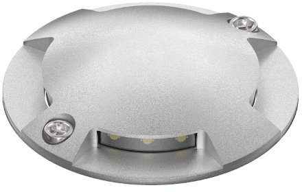 ledscom.de LED Bodenleuchte, Wegmarkierung BUNDA für außen, IP67, 4-flammig, aluminium, rund, 70mm Ø, warmweiß