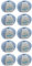 MyOma Merino Wolle Stricken - 10 Knäuel Eisblau (Fb 82677) - Hell Blaue Mix + GRATIS Label - 50g/120m - Weiches Garn