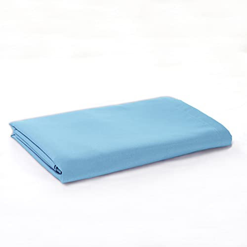 Sonia Moer Super Soft Brushed Microfibre Flat Sheet - Non Iron Breathable Hypoallergenic Top Sheet - Double/Sky Blue