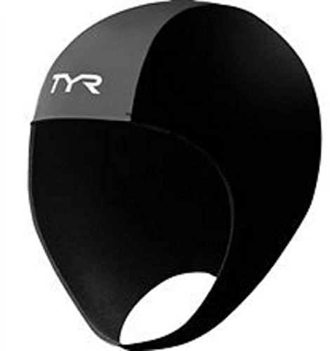 TYR 1THEL6AS Neoprene Swim Cap, Black, Small