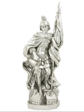 Heiliger Florian, 28cm, silbern, Heiligenfigur