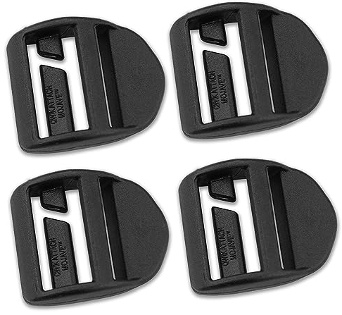 AceCamp® Duraflex Klemm-Leiterschnalle [4x25mm – schwarz] - Gurtbefestigung Kofferverschluss - Rucksackverschluss - Einfache Anbringung - Robuste Schnalle.