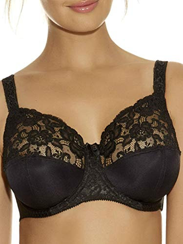 Fantasie Belle Full Cup Semi Sheer Bra Black Black 32HH