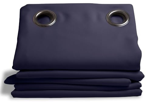 Moondream LumenControl™ Verdunkelungsvorhang | Licht+Sonnenschutz | EU Herstellung | Ösen | Blau MC12 | 140B x 260H cm