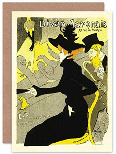 Wee Blue Coo CULTURE CAFE CONCERT JAPANESE PARIS TOULOUSE-LAUTREC GREETINGS CARD