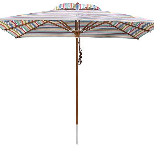 anndora® Sonnenschirm Gartenschirm 3 x 3 m eckig wasserabweisend - mit Winddach gestreift 7 Farben
