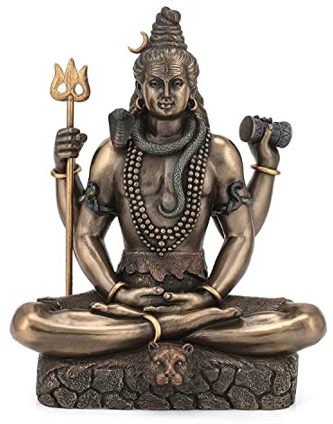 Collectible Indien Hindu Gott Shiva Padmasana auf Lotus Statue