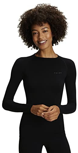 FALKE Damen Funktionsshirt Warm, Funktionsgarn, 1 Stück, Schwarz (Black 3000), XL