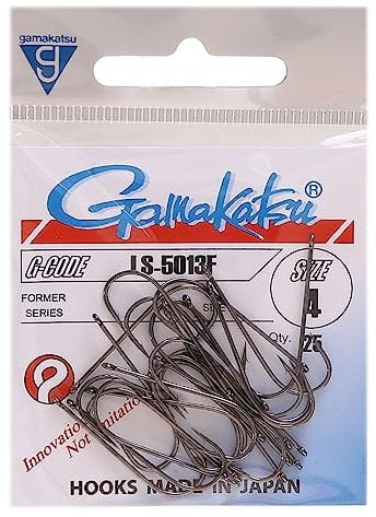 Gamakatsu LS-5013 Haken schwarz - Meereshaken, Angelhaken zum Meeresangeln, Einzelhaken, Öhrhaken, Butthaken zum Brandungsangeln, Größe/Packungsinhalt:Gr. 4-25 Stück