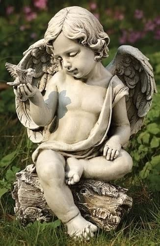 Joseph Studio Cherub Angel with Dove Outdoor Garden Statue