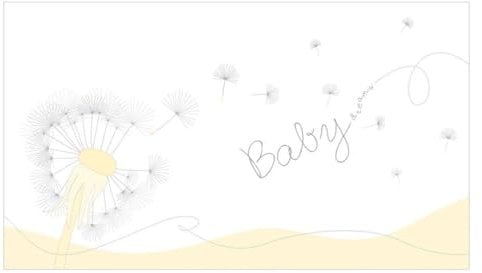 Schoeller & Stanzwerk© - 25 Stück Baby-Klappkarten/Danksagung für 10x20 cm Fotos mit Passepartout - mit farbigem Motiv Babydreams gelb