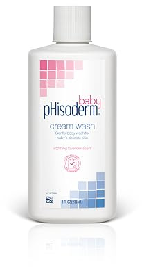 pHisoderm Baby Tear-free Cream Wash, 8 FL OZ - alcohol free, soap free, dermatologist tested, allergy tested, powder fresh scent (pack of 3)