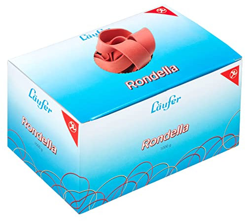 Läufer 51241 Rondella Gummibänder 200 x 17 mm, Durchmesser 125 mm, 17 mm breite Gummiringe, 1 kg Schachtel, rot