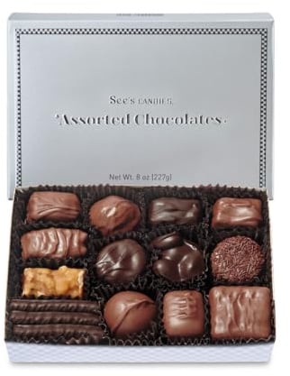 See's Candies 8 oz Silver Assorted Chocolate Box