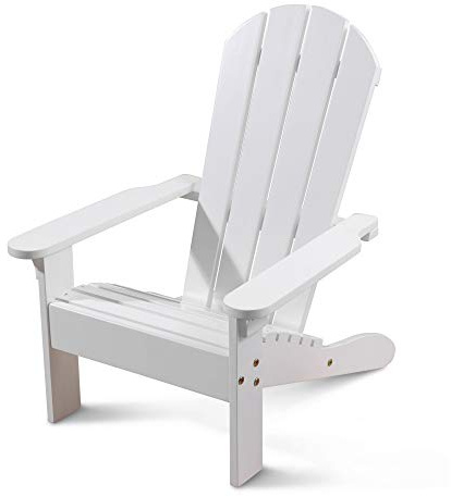 KidKraft Wooden Adirondack Children's Outdoor Chair, Kid's Patio Furniture, White, Gift for Ages 3-8