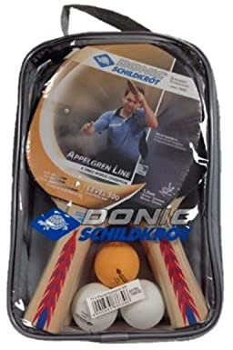 SCHILDKROT Tischtennisschläger-Set 11039 Applegren 300, für 4 Spieler, Rot, 27 cm
