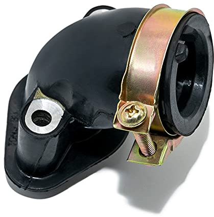 Maxtuned Ansaugstutzen ungedrosselt GY6 50ccm 4-Takt - für China Roller mit 139QMB Motor - bessere Beschleunigung & Endgeschwindigkeit - inkl. Schelle - ideal für Tuning & Vergaserumbau
