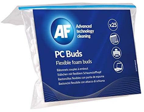 AF PC Buds with Wide Flexible Foam Head for Cleaning Keyboards Ref PCB025 [Pack of 25]