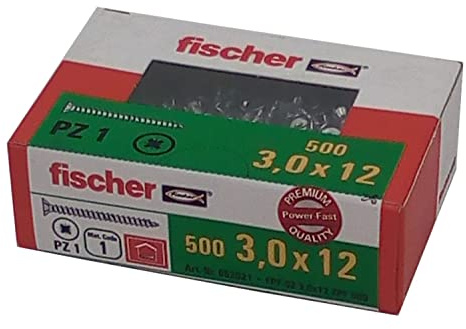 Fischer 652021 Spanplattenschraube FPF-SZ 3,0x12 ZPF 500 Stück